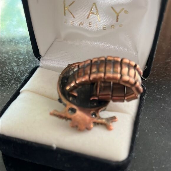 Vintage Black and Silver Owl Ring with Swarovski jewels in box - Picture 2 of 5